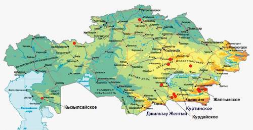 Залежи (месторождение) мрамора в казахстане. а)центральные и южные области. б)северная часть казахст