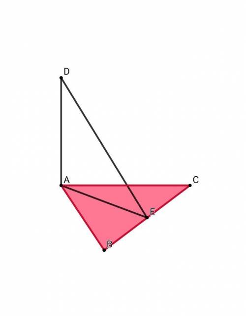Кплоскости равностороннего треугольника abc проведен перпендикуляр ad,точка e-середина стороны bc. 1