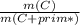 \frac{m(C)}{m(C+prim*)}