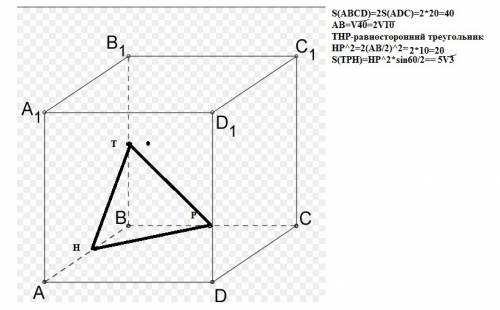 30 ! с рисунком. дан куб abcda1b1c1d1. найдите площадь сечения куба плоскостью ртн, где точки р,т и