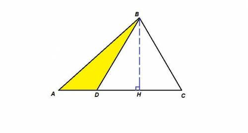 На стороне ас треугольника авс отмечена точка d так что ad=4 dc=7 площадь треугольника авс равна 55