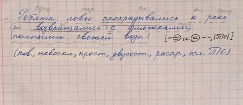 Ловко прокрадывались к реке и возвращались с фляжками, полными свежей воды синтаксический разбор