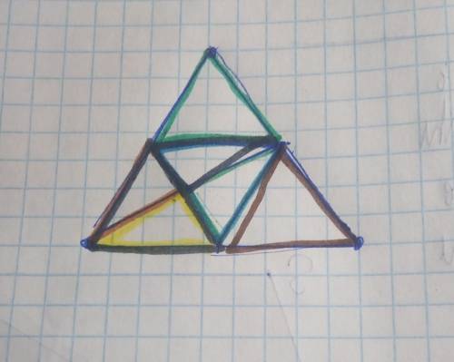 Втреугольника отмечены вершины и середины его сторон.сколько треугольника с вершинами в отмеченных т