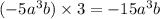 ( - 5a{}^{3}b) \times3 = - 15a {}^{3}b