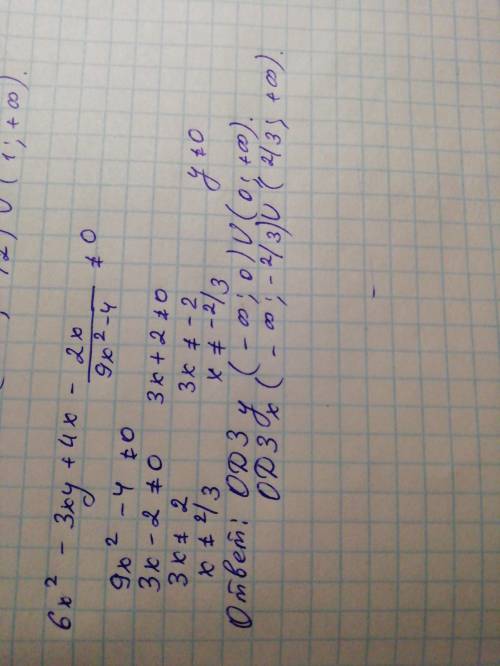 При каком значении переменной выражение не имеет смысла 6x^2-3xy+4x-2y/9x^2-4