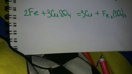 Составьте соответствующие уравнения ракций fe+cuso4