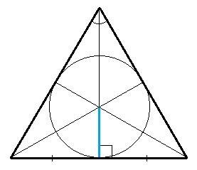 Висота правильного трикутника дорівнює 15см,знайти радіус вписаного кола