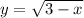 y=\sqrt{3-x}