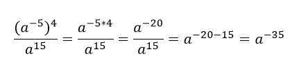 Преобразуйте выражение (a^-5)^4: a^15