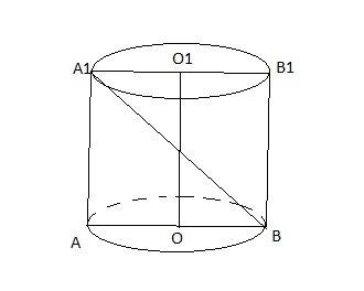 Диагональ осевого сечения цилиндра равна 121 см, радиус основания 6√2 см. найдите высоту цилиндра.