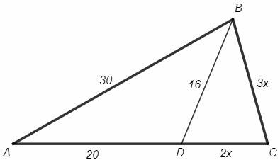 Отрезок bd является биссектрисой треугольника abc. найдите dс,если известно, что: ab=30, ad=20, bd=1
