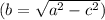 (b=\sqrt{a^2-c^2})