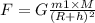 F= G \frac{m1 \times M}{(R + h) ^{2} }