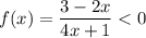 f(x)=\dfrac{3-2x}{4x+1}