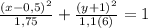 \frac{(x-0,5)^2}{1,75}+\frac{(y+1)^2}{1,1(6)}=1