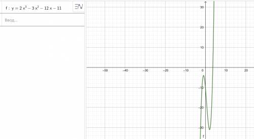  {2x}^{3} - {3x}^{2} - 12x - 11 = 0