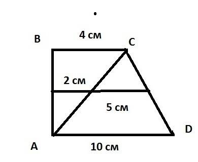 Втрапеції abcd основа ad більша іншої bc на 6 середня лінія 7 знайти довжину відрізків на які діагон