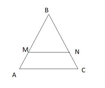 Через точки м и n ,принадлежащие сторонам ав и вс треугольника авс соответственно ,проведена прямая
