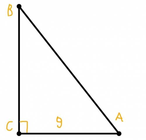 Втреугольнике abc угол c=90°, ac=9 см, ab+bc=27 см. найдите гипотенузу ab.