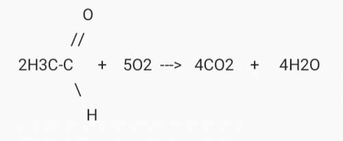 Уравнение реакции этананаля с кислородом