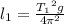 l_1= \frac{ {T_1}^{2}g }{4 {\pi}^{2} }