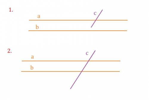 Если прямая пересекает одну из двух параллельных прямых, то как эта прямая расположена относительно