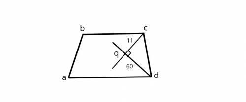 Втрапеции abcd с основанием bc и ad биссектрисы углов с и d пересекаются в точке q. найдите длину бо