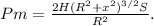 Pm = \frac{2H(R^2+x^2)^{3/2}S}{R^2} .