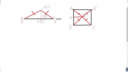Точка м равноудалена от всех сторон квадрата abcd и находится на расстоянии 2√3 см от плоскости квад