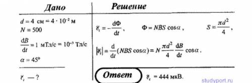 10 за подробный ответ соленоид диаметром d=4 см, имеющий n=500 витков, помещён в магнитное поле, инд