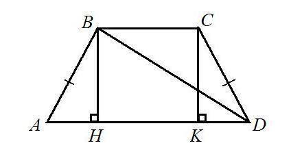 Средняя линия равнобедренной трапеции равна 12 см, диагональ - 15 см. найдите площадь трапеции​