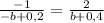 \frac{-1}{-b+0,2} =\frac{2}{b+0,4}