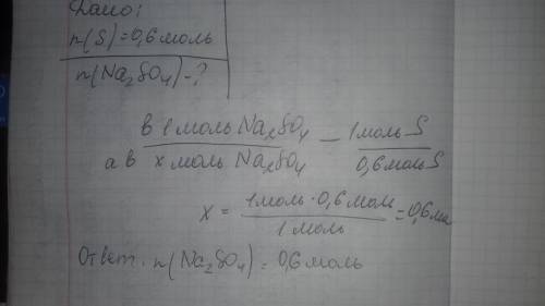 Вычисли количество сульфата натрия na2so4, если известно, что в его порции содержится 0,6 моль атомо
