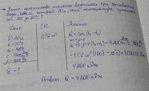 Придумать по формуле q = cm (t2-t1)​ (с условием, дано и решением), заранее