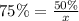 75\%=\frac{50\%}{x}