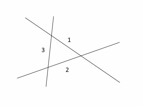 Сколько отрезков образуется при пересечении двух не параллельных прямых секущей? 1) 2 2) 3 3) 4 4) н