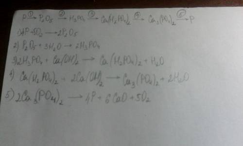 Скаких реакций можно осуществить следующие превращения? p-> p2o5-> h3po4-> ca(h2po4)2->