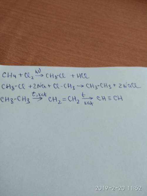 Напишите уравнение реакций с которых можно осуществить следующие превращения по схеме: ch4 =c2h2
