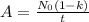 A = \frac{N_0(1-k)}{t}