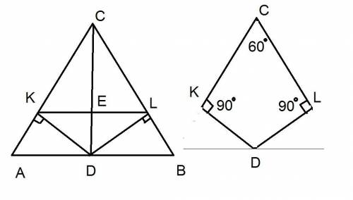 Из середины м стороны ав равностороннего тругольника авс опустили перпендикуляры мк и мл на стороны