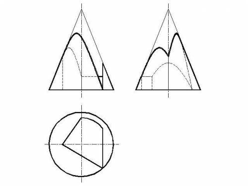 Инженерная графика (много ) построить сечение конуса