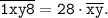 \tt \displaystyle \overline {1xy8}=28 \cdot \overline {xy}.