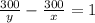 \frac{300}{y}-\frac{300}{x}=1