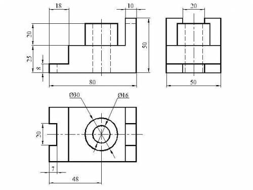 Нужен чертеж в 3 видах горизонтальном фронтальном и верхнем ​