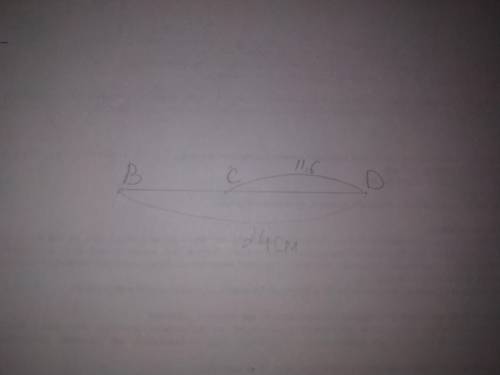 7класс три точки b,c,d лежат на одной прямой известно что bd=24 см dc=равно 11,6 см какой может быть