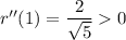 r''(1)=\dfrac{2}{\sqrt{5}}0