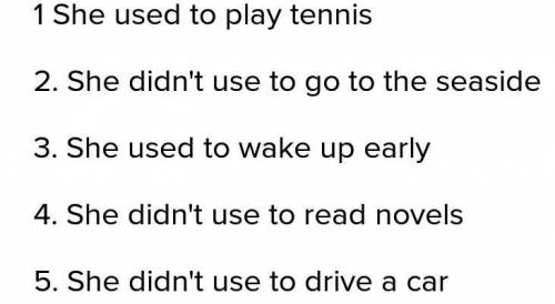 What julia did/didn't use to do when she was seven? 1. play tennis (+) 2. go to she seanside (-) 3.