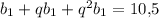 b_1+qb_1 +q^2b_1=10,\! 5