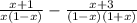 \frac{x + 1}{x(1-x)} - \frac{x+3}{(1-x)(1+x)}
