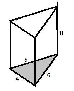 Знайти площу бічної поверхні прямої трикутної призми сторони основи якої дорівнює 5см 6см 4см а бічн